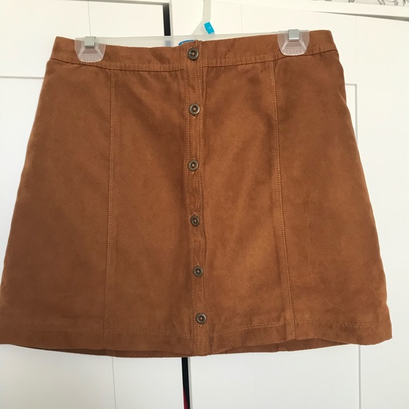 Button-Down Vegan Suede Hollister Skirt - Picture 2 of 2